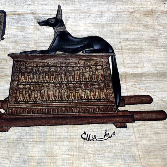 Authentic Hand Painted Ancient Egyptian Art M. Ali 9" x 7" - Picture 3 of 4